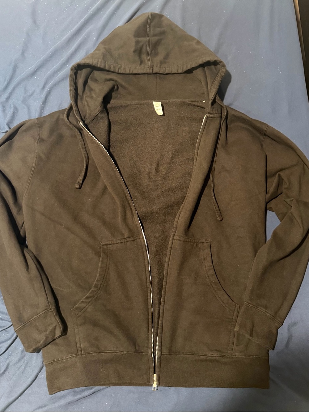 Men's Full-Zip Hooded Sweatshirt Jacket - Dark Brown